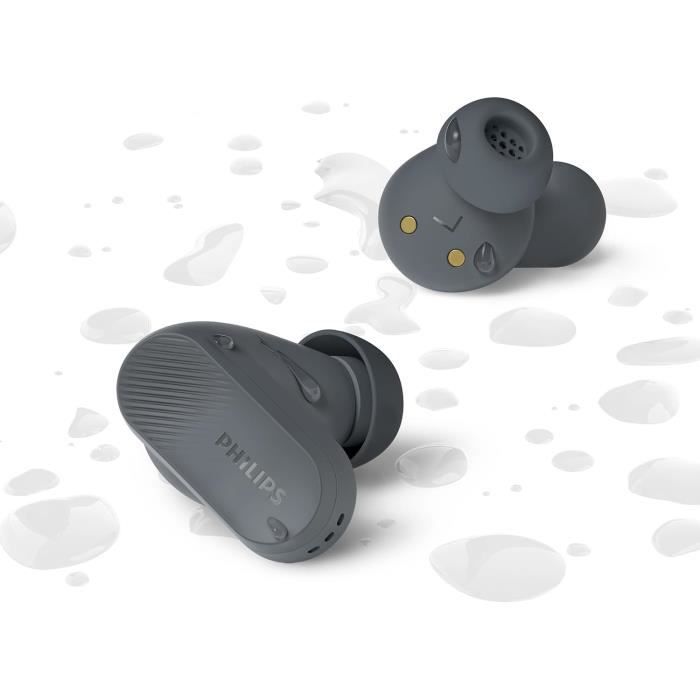 Écouteurs sans fil - Philips - TAT3509GY00 - Réduction de bruit active - Étui de charge compact - IPX4