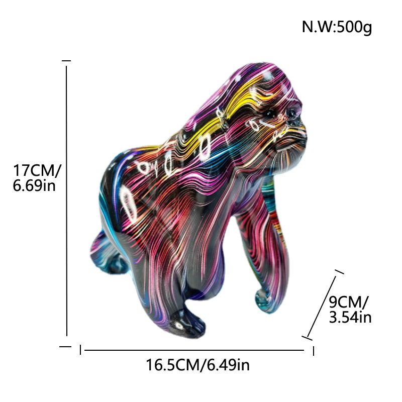 

Creative Cartoon Graffiti Gorilla Sculpture, Resin Crafts, Home Decoration, Indoor, Living Room, Office, Animal Sculptures