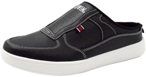 EDWIN Men s Slip-On Sneakers, Clogs, and Sliders, Stylish, Lightweight, Easy to Match, Perfect for Office or Casual Wear, Size 26.5cm, Black, EDW-7060