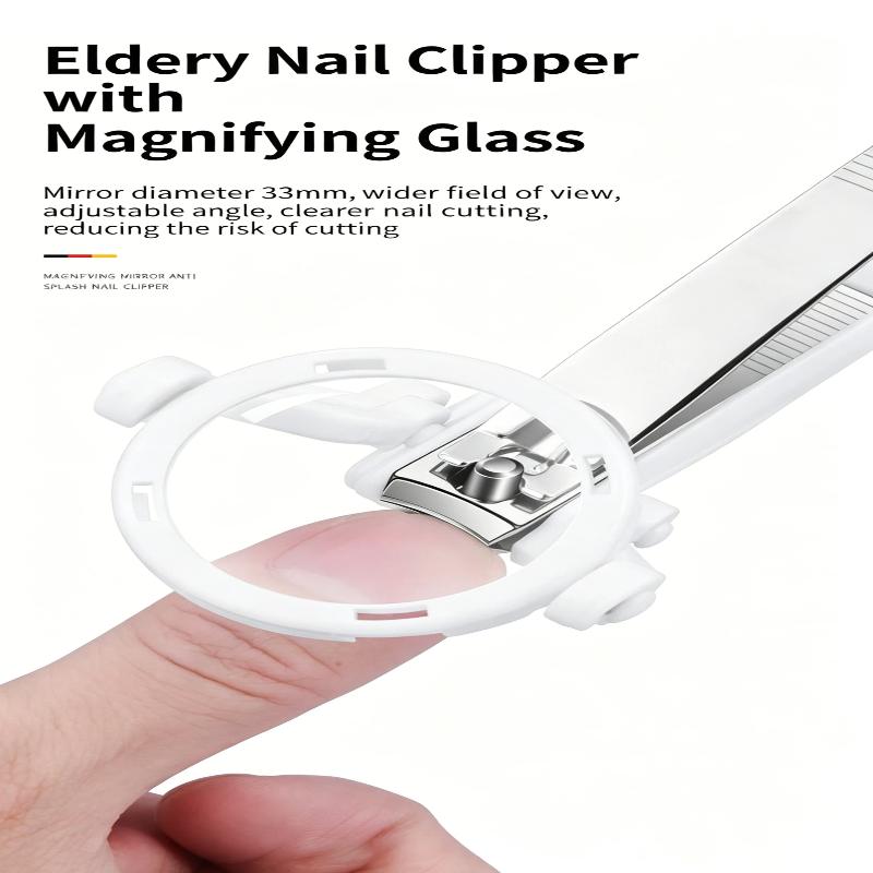 Precision Toenail Fingernail Clipper with Magnifying Glass Sharp Durable Trimmer Portable Pedicure Tool for Travel Gift