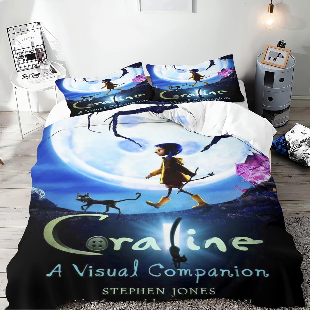 Copripiumino Coraline Set Lenzuola Miles Camera Adolescenti 100% Poliestere Decorazione Ultra Morbido Confortevole Stanza Bambini Nuovo Varie Misure