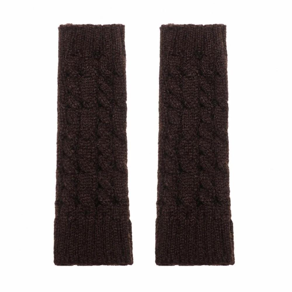 Arm Warmers Fingerless Gloves Thick Warm Fingerless  Mittens Women Girls Long Knitted Gloves