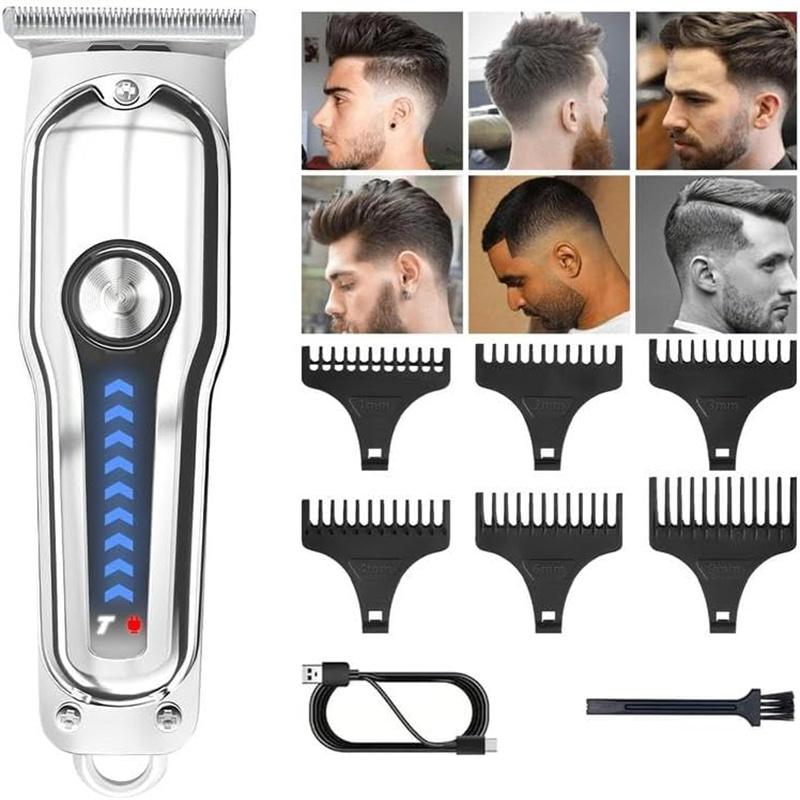 Silver Stainless Steel Hair Clipper For Profressional Barbers & Personal Self-Cutting Trims All Types Of Hair, Beard, Mustache
