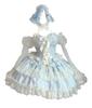 Lolita JSK Jumper Skirt Camisole Neck Clothes Dress Cute Lace Arm Covers Girl Costume Ribbon Frill Set Up Clothing French Girly Spring Summer Autumn