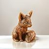 Vintage Brass Solid Fox Ornament for Study Desk Office Desktop Tea Pet Small Bronze Handicraft