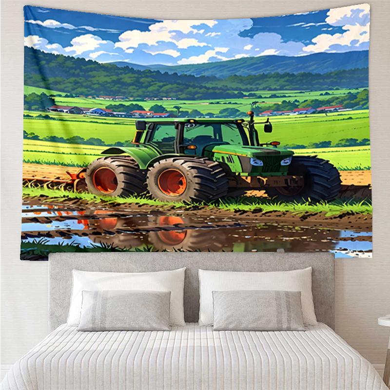 Truck Print Tapestry, Backdrop, Easy Setup, Ideal for Bedroom, Office & Living Room, with Aesthetic Wall Hanging Decor.