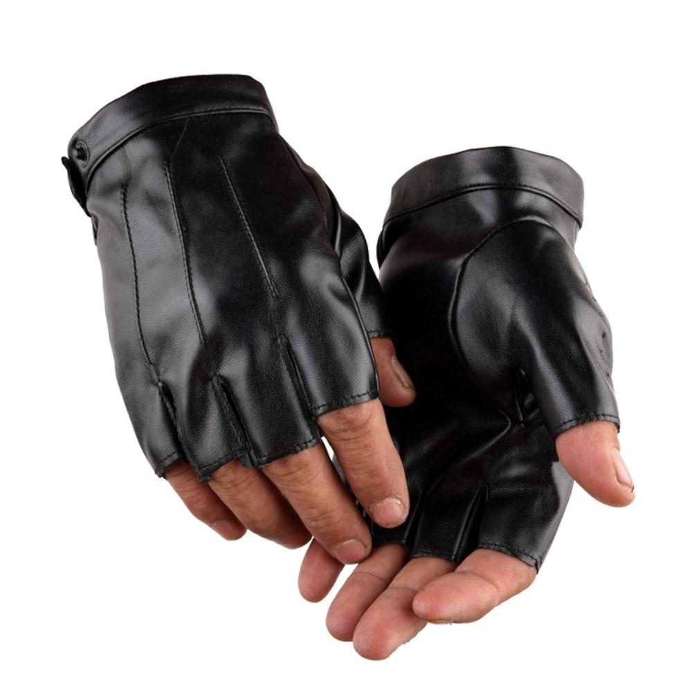 Coole PU-Fahrhandschuhe Punk-Performance-Handschuhe Modische fingerlose Fäustlinge Party