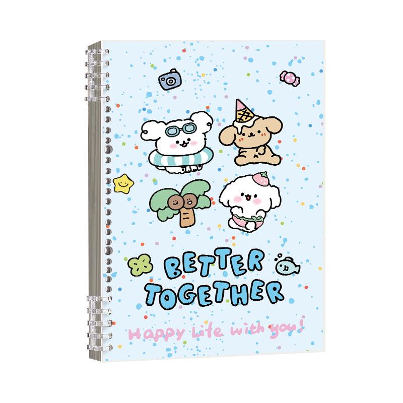 Line Dog B5 Refillable Thick Loose-leaf Notebook - Four-line Three-grid Student Edition