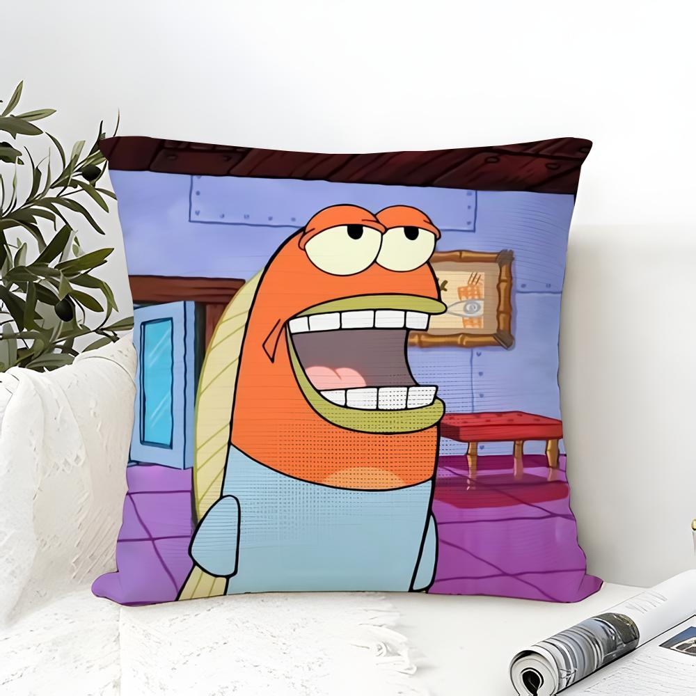 Cartoon Funny Beach Bikini Bottom Pillow Case Linen Pillow Case Sofa Home Decor Cushion Cover Cushion Cove