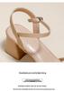 Summer Backless Chunky Heel Sandals for Women – Cross and Single Strap Open Toe with Soft Thick Sole.