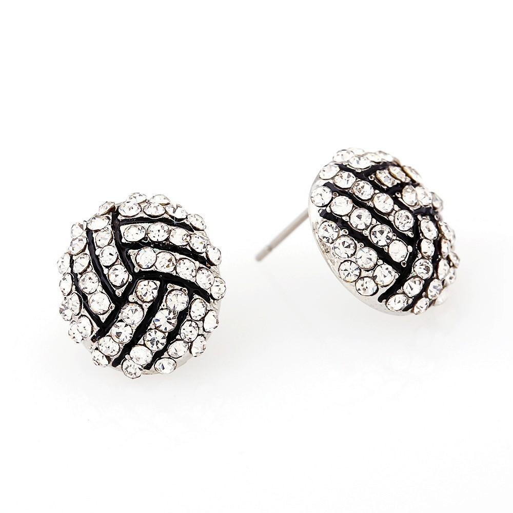 Trend Basketball Spring Baseball Volleyball Earrings With Zirconia Sparkling