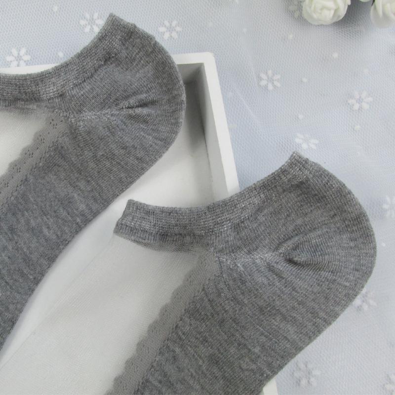 Women Transparent Silk Anckle Socks Lace Short Tube Summer Socks Women's Sheer Socks Silky Lace Ankle Stockings