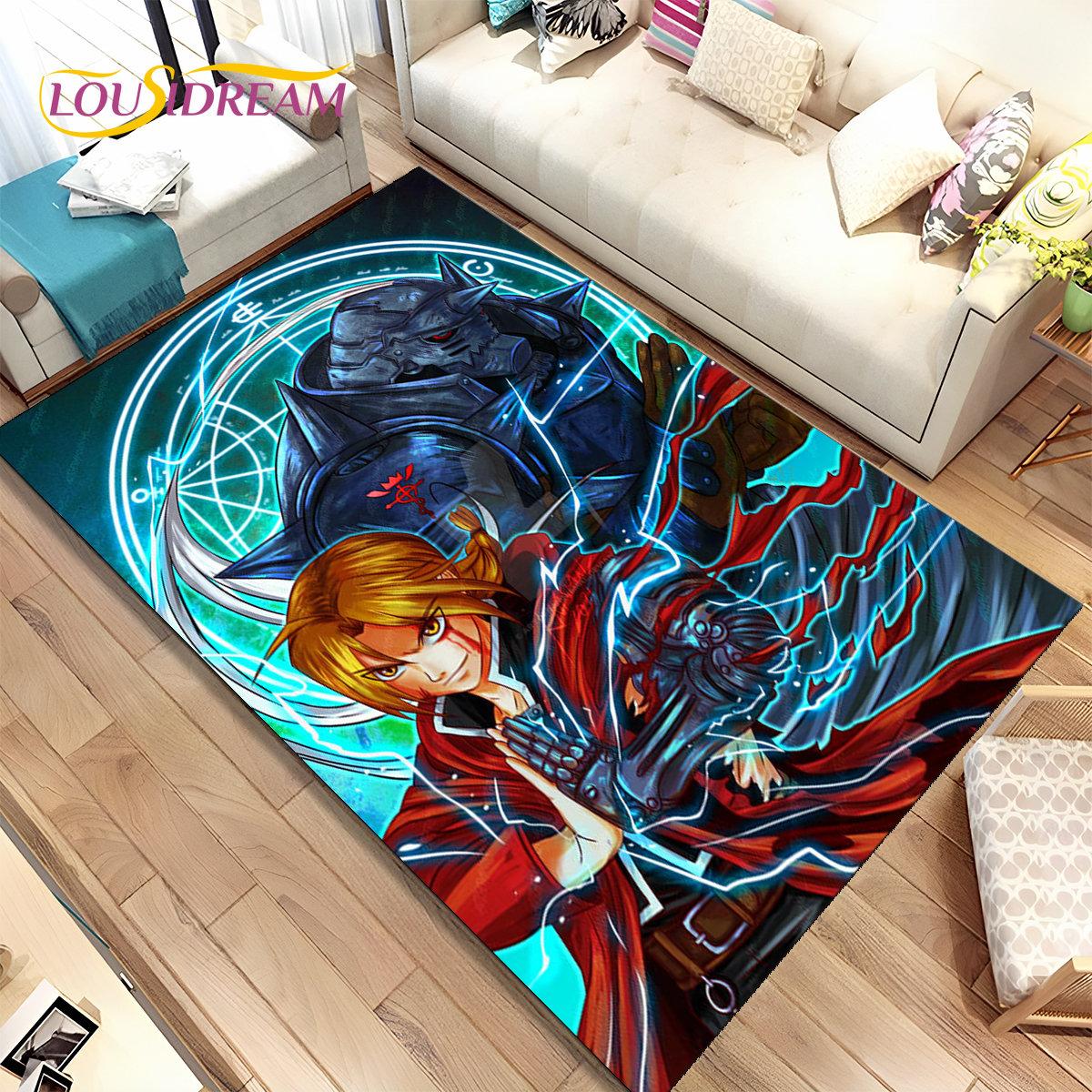 

Аниме Стальной Алхимик Мультфильм Коврик, Коврик для Гостиной Спальня Диван Коврик Украшение, Детский Нескользящий Коврик 40x60cm(15x23in)