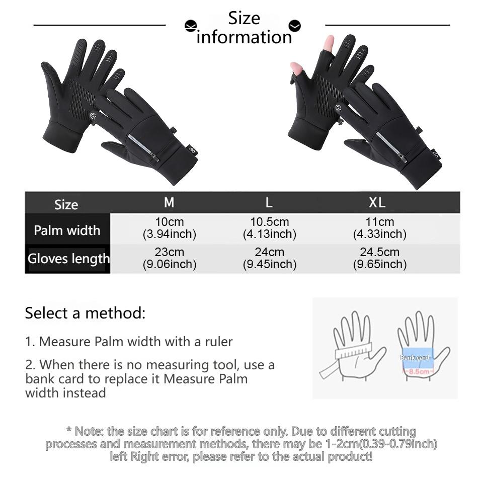 KoKossi Touchscreen Windproof Sports Gloves Winter Waterproof Flip Open Two Finger Gloves Non-slip Warm Cycling Men Women Gloves