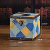 Classic Contrast Color Creative Tissue Box Indoor Desktop Leather Carton Square Light Luxury Household Napkin Carton