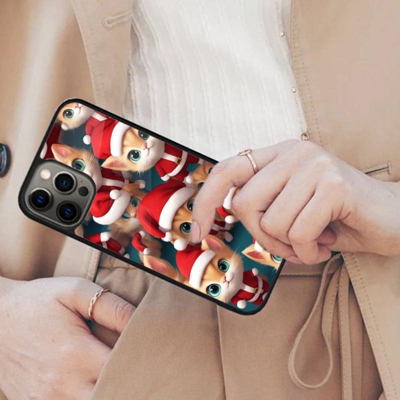 Kitten Santa Claus Christmas Magnetic Phone Case For APPLE iPhone 17 Air 16 14 13 12 Pro Max 15 Plus Wireless MagSafe Cover