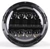 Pair 7'' 80W 6000LM Round Black Cree LED Headlight High Low Beam with Yellow & White Angel Eye for Harley Jeep Wrangler JK TJ LJ CJ Hummber H1 H2