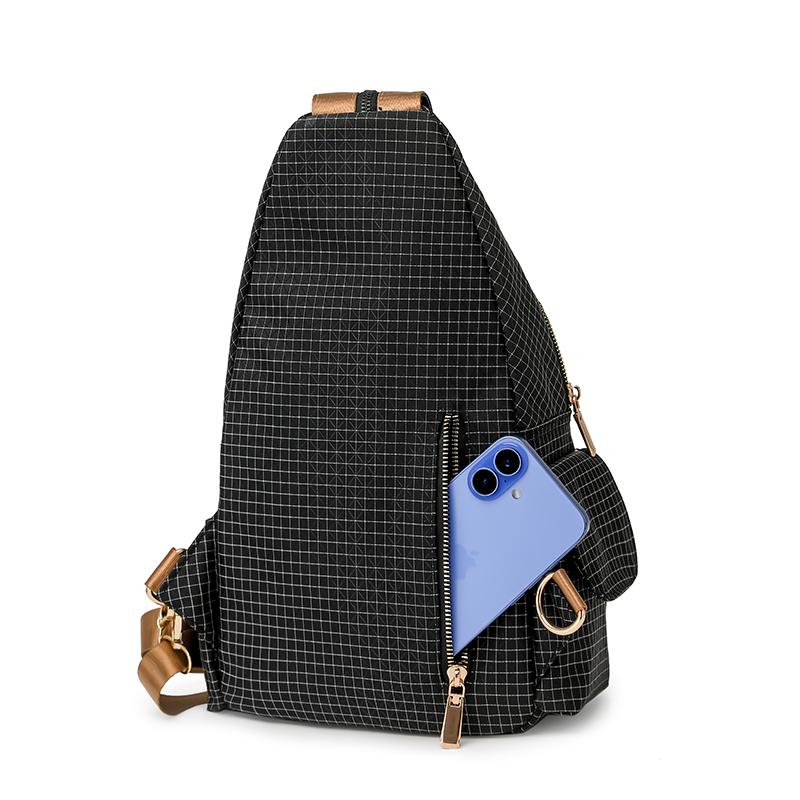 Leichte Brusttasche für Damen Kariert Mehrzweck-Rucksack