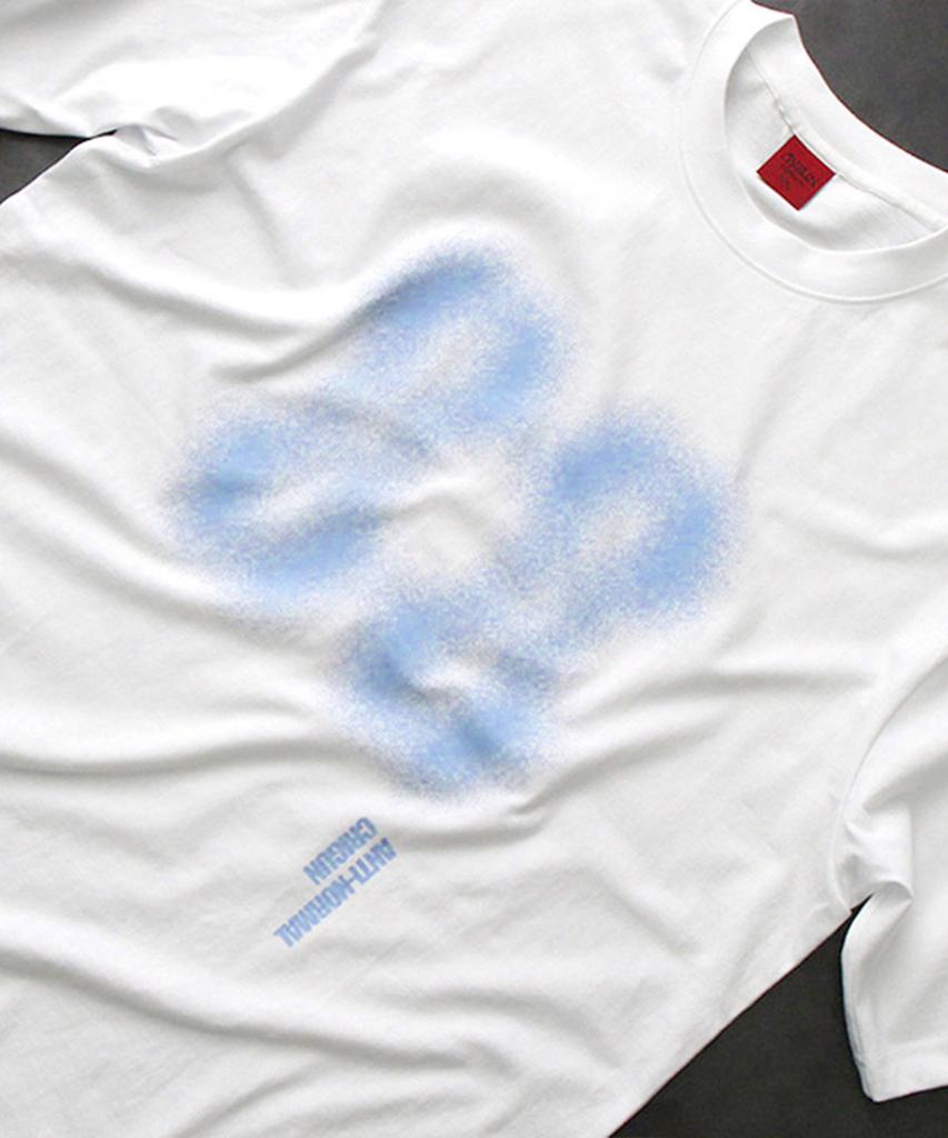 Keuligeon Effect Graphics Semi-Overfit Short Sleeve T-Shirt White