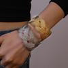 European and American metal wind cross winding mesh geometric opening bracelet personalized niche high-end jewelry 