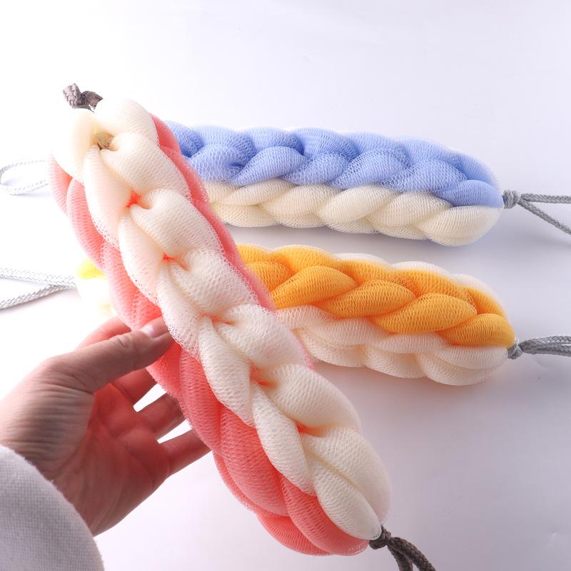 

Back Bath Stretchable Skin-friendly PE Shower Body Exfoliating Loofah Back Scrubber for Bathroom Wash Brush Foaming зелёный