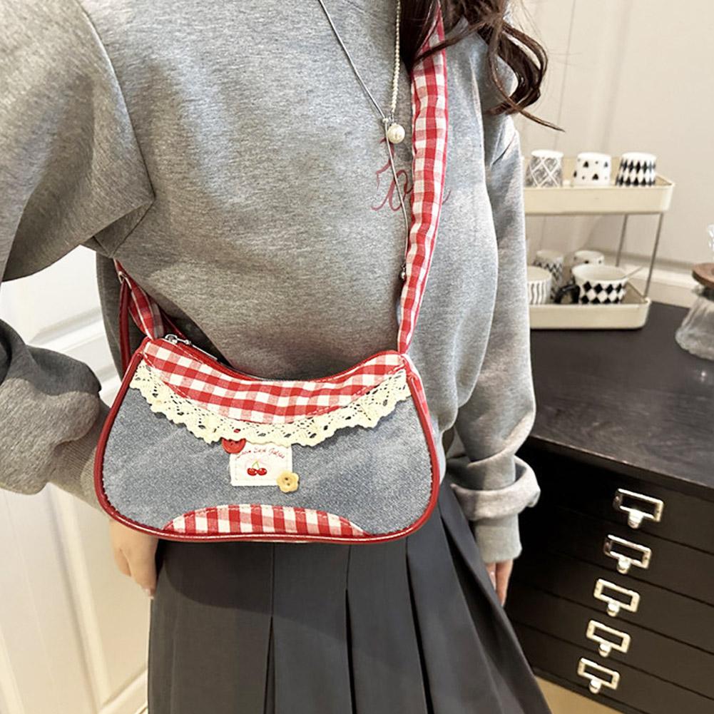 Unique Small Shoulder Bag With Pink Bow Cute Crossbody Purse Crescent Bags For Women Girls Underarm Bags Travel Shoulder Handbag