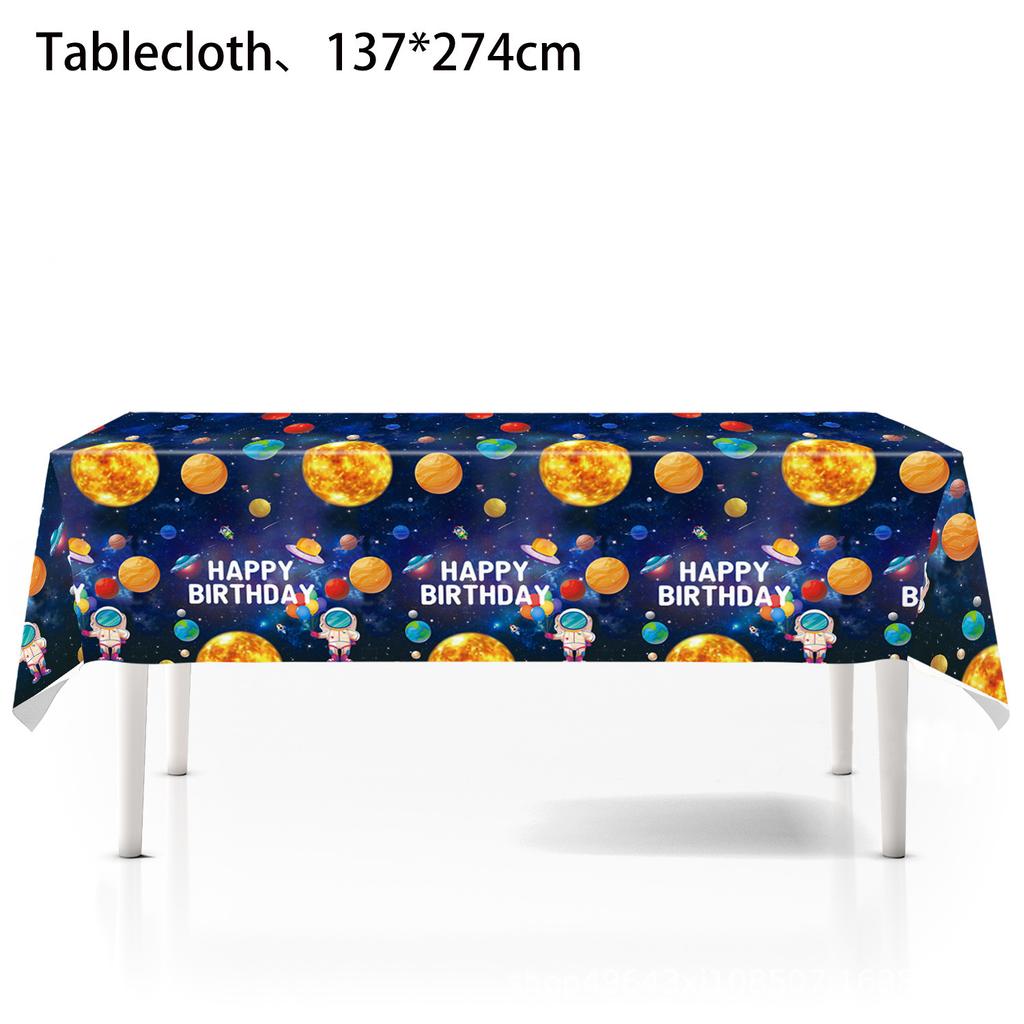 Space Tableware Set Plates Paper Cups Glasses Flags Disposable Tableware Birthday Parties Outer Space Party Supplies
