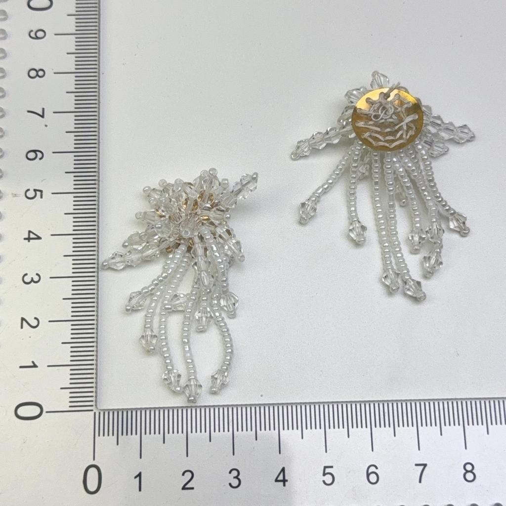 Crystal Tassel Woven Flower Hairpin & Earring Accessories