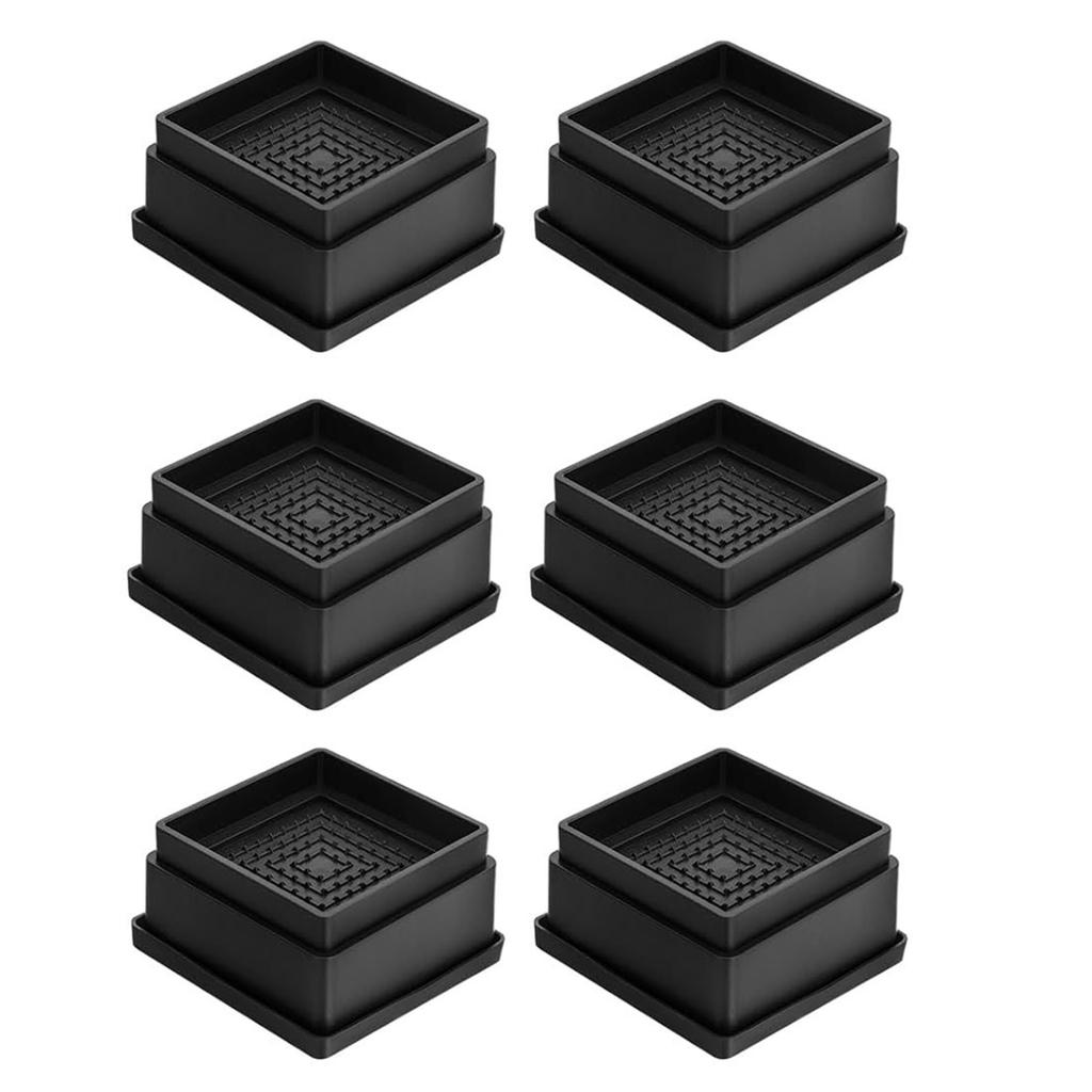 6Pcs Adjustable Bed Furniture Riser Bed Lifters Height Enhancement Blocks Reusable Rubber Feet Furniture Floor Mat