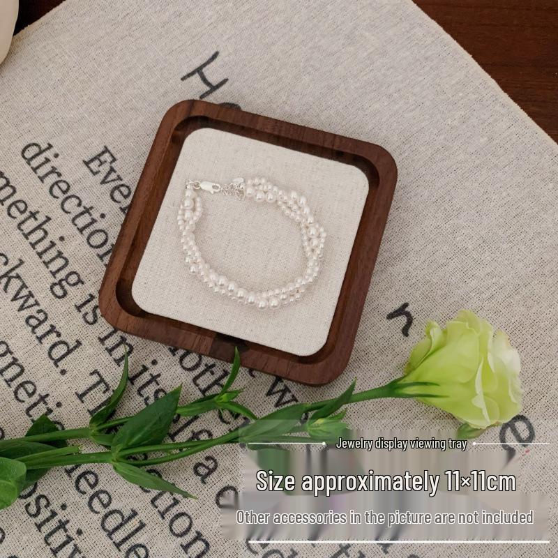 Walnut Wooden Jewelry Display Tray for Rings & Necklaces