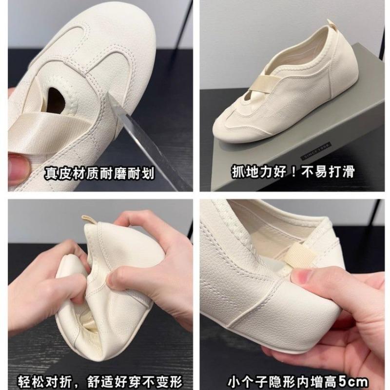 Fashion 2025 Inside Heightened Mary Jane Shoes New Summer Cross Belt Elastic Sport Ballet Women's Singles