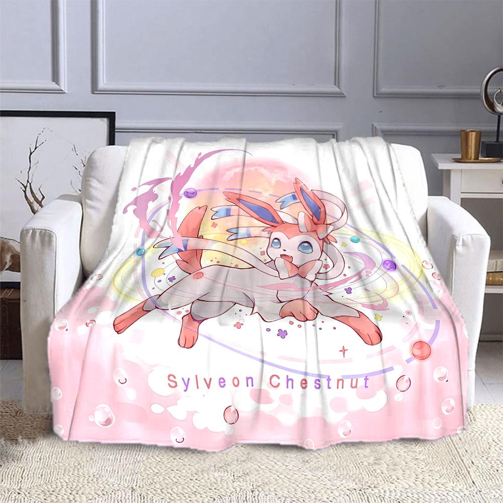 Pokemon Cute Sylveon Eevee Pink Printing Blanket Adult Children Warm Blankets Home Travel Soft and Comfortable Blanket