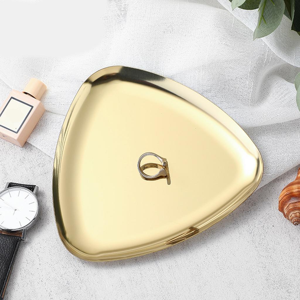 Elegant Triangle Shaped Metal Tray For Jewelry And Cosmetic Storage Decorative Organizer For Home Office Display