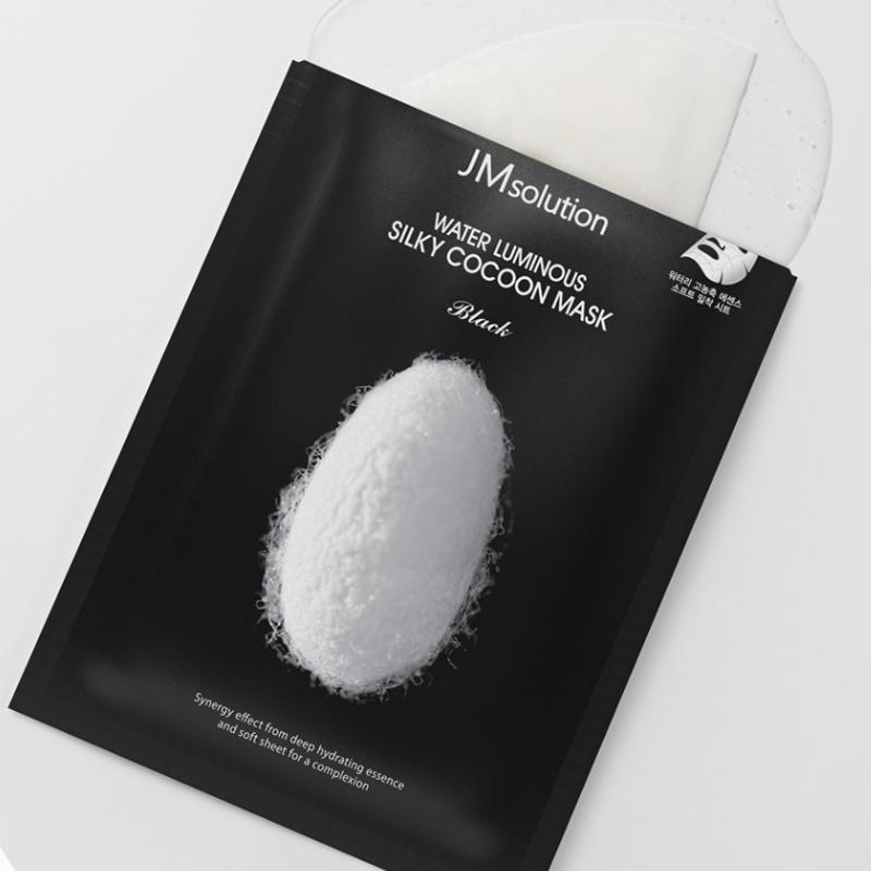 JM Solution Masque Cocon Soyeux Lumineux à l'Eau Noir 10 Pièces