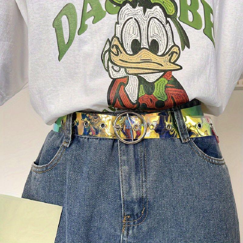 

Stylish Transparent Waist Belt For Women Featuring Heart Buckle And Round Buckle Ideal For Jeans And Fashion Accessories Color Change Round