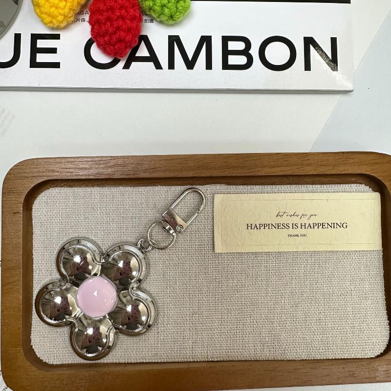Trendy Candy Color Flower Keychain Sweet Cute Floral Keyring Phone Lanyard Key Holder Bag Pendant Couple Gifts
