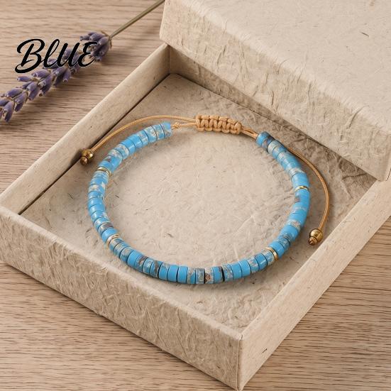 Daily Wear Bracelet Women Adjustable Length Natural Stone Beads Stackable