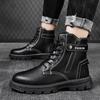 Fashion Ankle Short Barrel Male Shoes Brown Booties Black Men's Boots Y2k Offer In Promotion Retro Cheap Trendy 2025 New Offers Non Slip