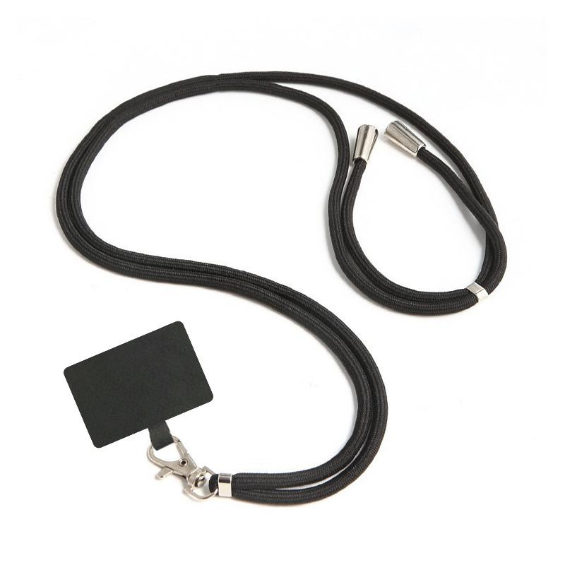 

Универсальный ремешок для мобильного телефона через плечо, защита от потери, регулируемый съемный шейный ремешок, вращающаяся застежка, страховочный трос, универсальный чехол чёрный