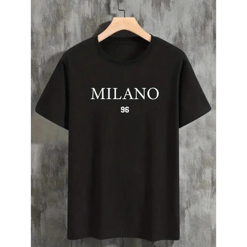 Fashion letter-printed T-shirt men s summer crew-neck men s casual short-sleeved cotton T-shirt men s clothing - Men s Summer... S разноцветный