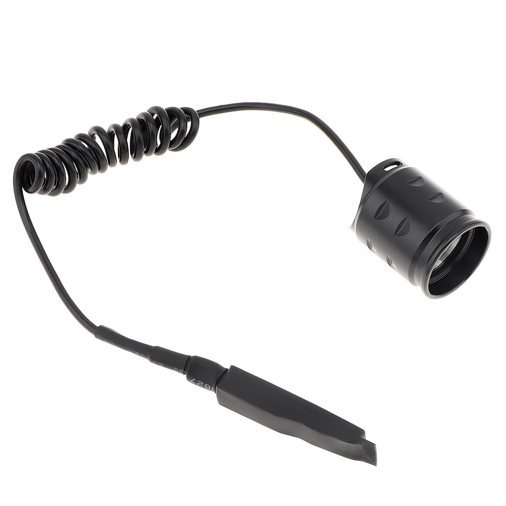 Full Metal 2 Button Remote Pressure Tail Switch for T20 IR Flashlight Professional Black Control