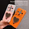 For Honor Magic 8 Lite Heart Mirror Stand Bracket Phone Case For Honor Magic 8 7 6 Pro Lite Candy PU Lambskin Leather Soft Cover