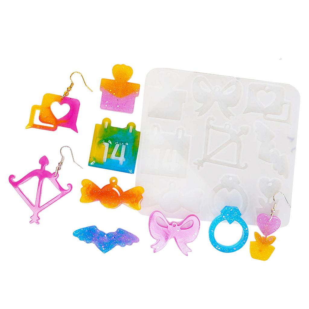 Wszechstronna forma do odlewania żywicy kolczyki DIY wisiorek formy walentynki formy epoksydowe idealne do tworzenia biżuterii kolczyki