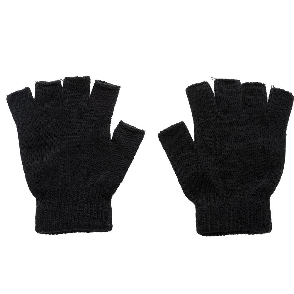 

Fashion Outdoor Black Sports Cycling Stretch Elastic Warm Winter Knitted Gloves Mittens Fingerless Gloves Half Finger Gloves чорний