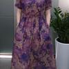 New Arrival Summer Short Sleeve Midi Dress - Waist Cinching, Tummy Concealing, Fake Two-Piece with Pockets.