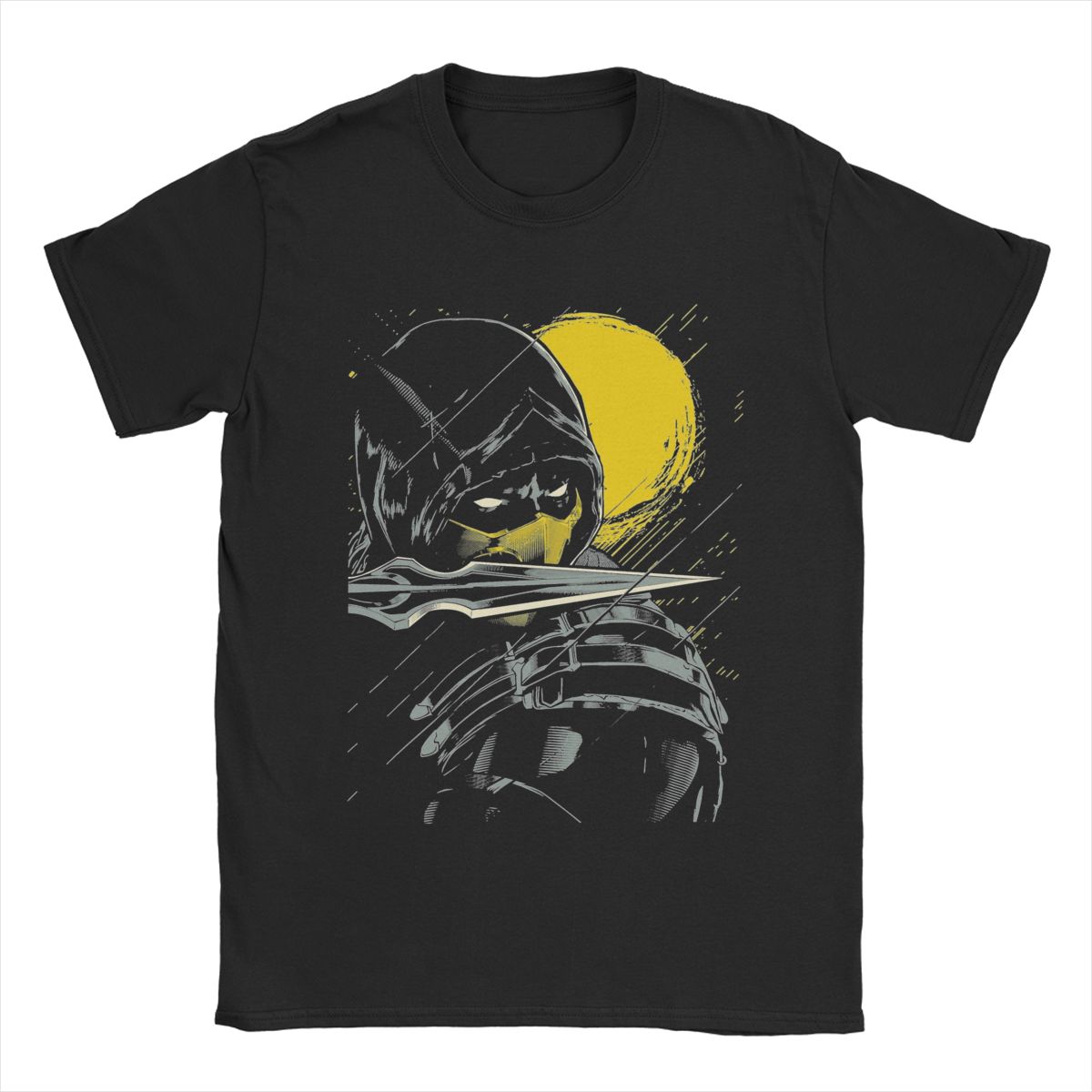 

Men s T-Shirts Mortal Kombat Scorpion Serious Ninja Casual 100% Cotton Tees Short Sleeve T Shirt Round Neck Clothing Gift Ide... S разноцветный