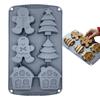 Christmas Baking Mold Set Food - Safe Silicone Gingerbread Man Tree House Mold Easy Demolding For Make Xmas Cookies