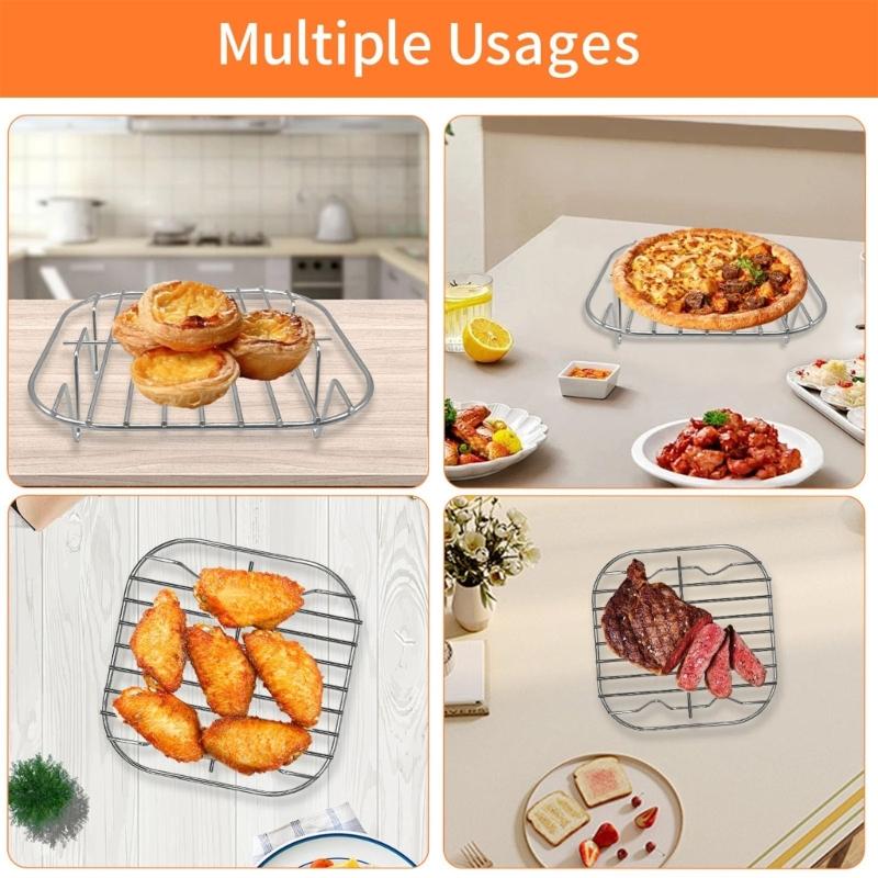 Universal Air Fryers Meshes Basket Safe Cooking Grids for Even Heating Dishwasher Friendly Corrosions Resistant