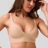 Tief ausgeschnittener nahtloser kabelloser BH für Damen, dünne unsichtbare Intimwäsche mit Gelstreifen, weiche Stütze, tägliches Bralette