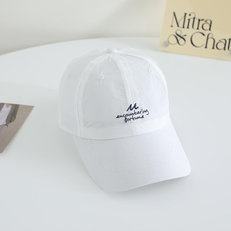 Simple Embroidered Quick drying Hat Outdoor Sun Protection Baseball Cap Sports Breathable Korean Style Thin and Versatile Sun Hat for Women